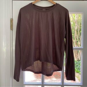 CALIA by Carrie Underwood Long Sleeve Mesh Top - Brown